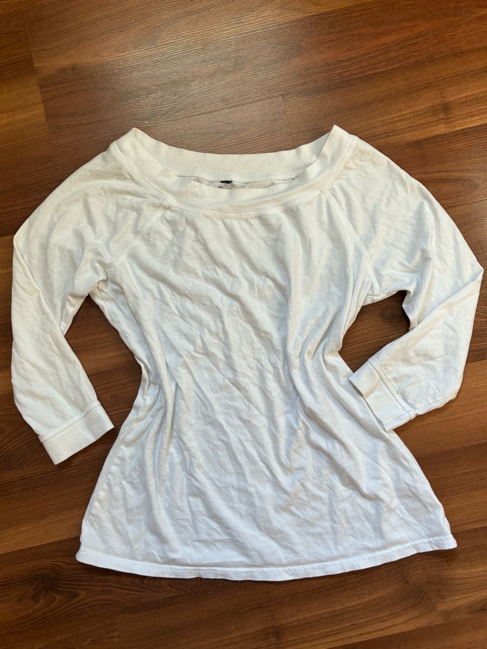 Vintage untagged 3/4 sleeves cotton boat neck top